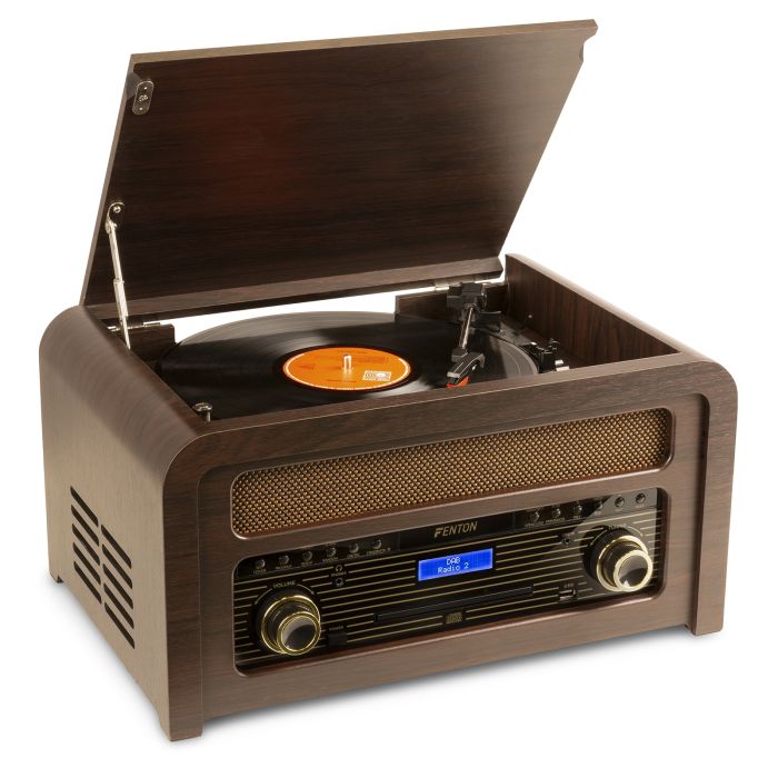 Platine Disque Vinyle Vintage BOIS Radio Bluetooth DAB+/FM/USB/RCA
