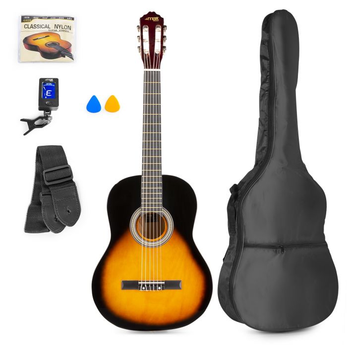 Vente Pack Guitare Classique SUNBURST avec Accordeur Sangle Housse  Médiators - MAX - Sono 85 (magasin) / Sono NANTES (e-commerce)